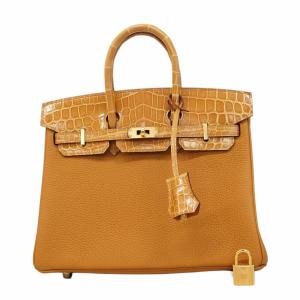 【6ab0940-g】エルメス ハンドバッグ バーキン25 タッチ トゴ ニロティカス キャラメル/タバックキャメル ゴールド金具 Z刻印