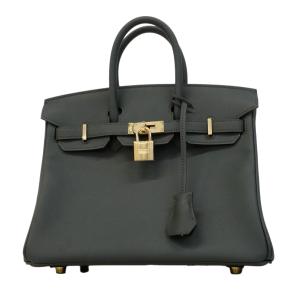 ★SALE 【6cd5765-g】エルメス ハンドバッグ バーキン25 スイフト ヴェールマングローブ シャンパンゴールド金具 K刻印【中古】レディース