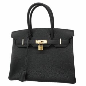 ★SALE 【6ea0156-e-g】エルメス ハンドバッグ バーキン30 トゴ ブラック シャンパンゴールド金具 K刻印【中古】レディース