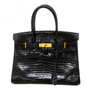 ★SALE 【6ec3107-g】エルメス ハンドバッグ バーキン30 ポロサス ブラック ゴールド金具 X刻印 スペシャルオーダー【中古】レディース