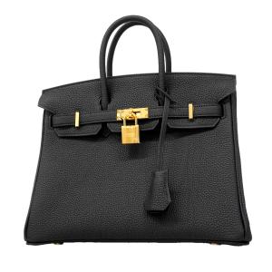 ★SALE 【6fa1750-g】エルメス ハンドバッグ バーキン25 トゴ ブラック ゴールド金具 G刻印【中古】レディース