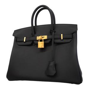 ★SALE 【6fa1799-g】エルメス ハンドバッグ バーキン25 スイフト ブラック ゴールド金具 G刻印【中古】レディース