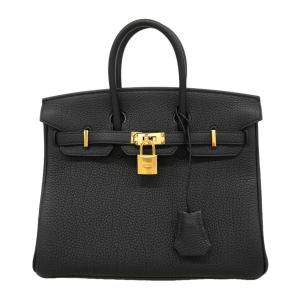 ★SALE 【6fc4161-g】エルメス ハンドバッグ バーキン25 トゴ ブラック ゴールド金具 K刻印【中古】レディース