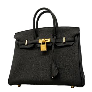 【6ga0154-g】エルメス ハンドバッグ バーキン25 トゴ ブラック ゴールド金具 G刻印【中古】レディース