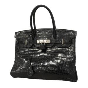 ★SALE 【6hd3256-g】エルメス ハンドバッグ バーキン30 ニロティカスマット ブラック シルバー金具 □N刻印【中古】レディース