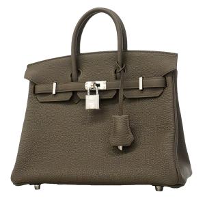 ★SALE 【6he4522-g】エルメス ハンドバッグ バーキン25 トゴ ヴェールロデン シルバー金具 G刻印【中古】レディース