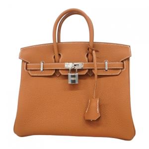 ★最終価格★SALE 【6bb2942-g】エルメス ハンドバッグ バーキン25 トゴ ゴールド シルバー金具 W刻印【中古】レディース