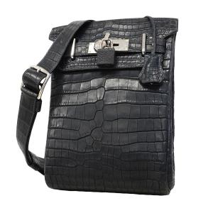 ★SALE 【6fa0018-e-g】エルメス ボディバッグ ケリーアッカドPM ポロサス ブラック シルバー金具 W刻印【中古】メンズ