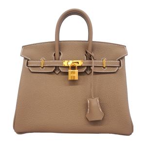 ★SALE 【6ic3186-g】エルメス ハンドバッグ バーキン25 トゴ エトゥープ ゴールド金具 K刻印【中古】レディース