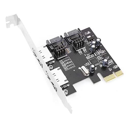 CY PCI-E - 4ポート SATA 3.0 ESATA PCIE SATA3 6Gbps PC...