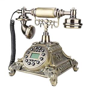 固定電話機 ヨーロッパ風 FSK / DTMF電話番号表示ヴィンテージアンティーク電話 ワンボタンリ...