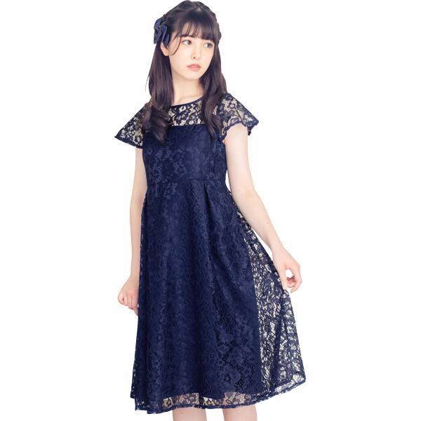 [アリサナ] ドレス 子供 発表会 キッズ ジュニア 女の子 こども 子供ドレス サバンナ ネイビー...