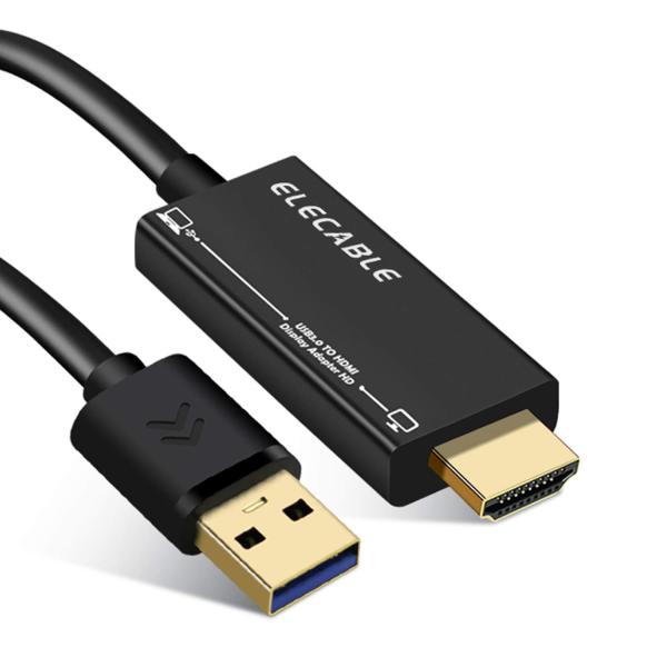 ELECABLE USB - HDMIアダプターケーブル ? USB 3.0 - HDMI 外部ビデ...