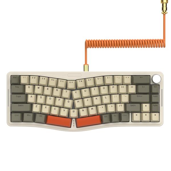 AKS068 ゲーミングキーボード アアリスレイアウト有線65% 68キー赤軸 人間工学 メカニカル...