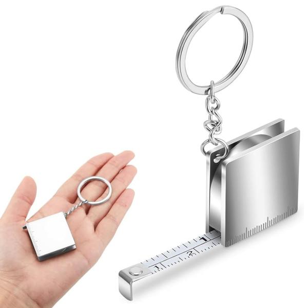 ミニスチール 巻き尺 伸縮式の巻尺 1個セット 小型 金属製の巻尺 メジャー 巻尺キーホルダー 測定...