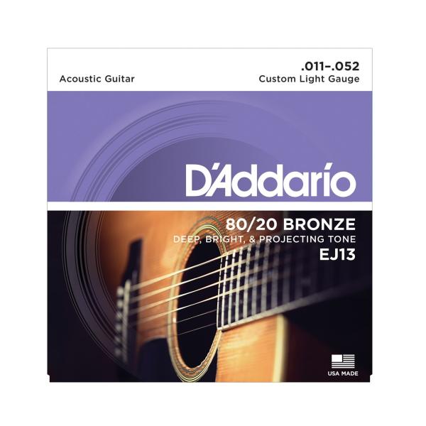 D&apos;Addario ダダリオ アコースティックギター 弦 EJ13 80/20 BRONZE Cus...