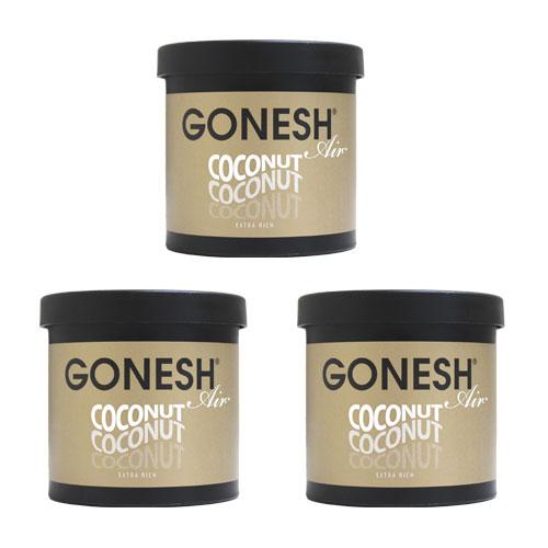 車 芳香剤 GONESH ガーネッシュ ココナッツ  3個組 置き型ゲル芳香剤 フレグランスジェル ...