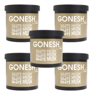 車 芳香剤 置き型 GONESH ガーネッシュ ホワイトムスク 5個組 固形ゲル芳香剤 部屋用 フレグランス エアフレッシュナー ジェル カーフレグランス