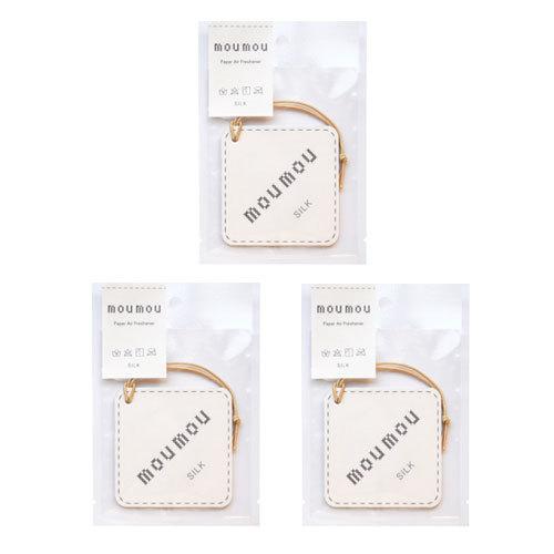 moumouペーパーエアフレッシュナー シルク 3個セット ムームー 吊り下げ サ シェ 車 芳香剤...