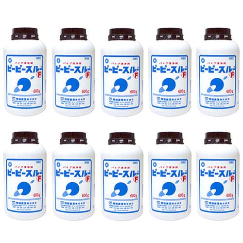 配管洗浄剤 ピーピースルーF 600g 10本組 パイプ洗浄剤 排水溝 掃除 業務用 つまり除去 和...