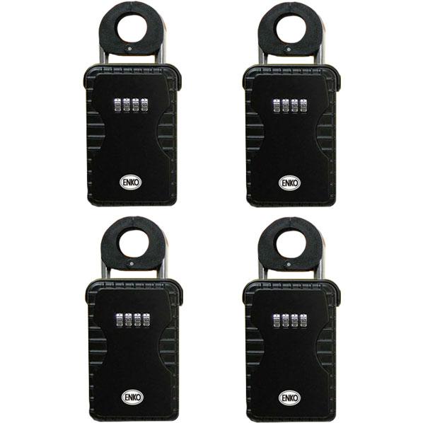 南京錠型ダイヤル式キーボックス 4個セット キーストック セキュリティ 収納付き南京錠 鍵保管 鍵収...