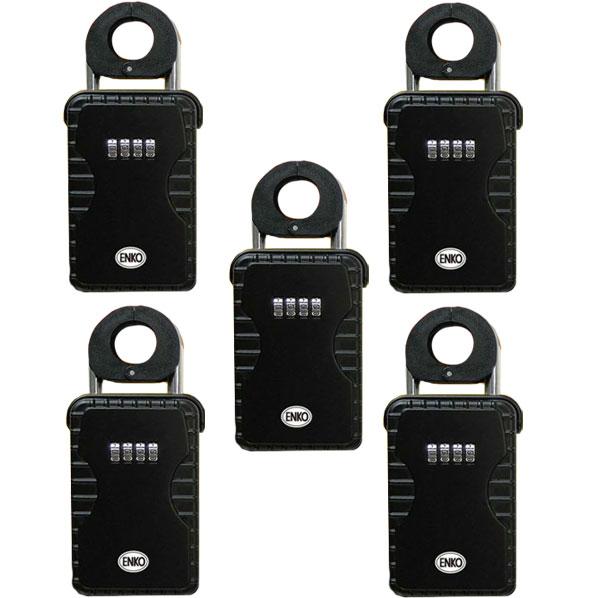 南京錠型ダイヤル式キーボックス 5個セット キーストック セキュリティ 収納付き南京錠 鍵保管 鍵収...