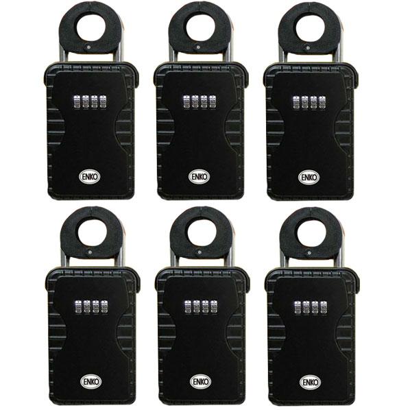 南京錠型ダイヤル式キーボックス 6個セット キーストック セキュリティ 収納付き南京錠 鍵保管 鍵収...