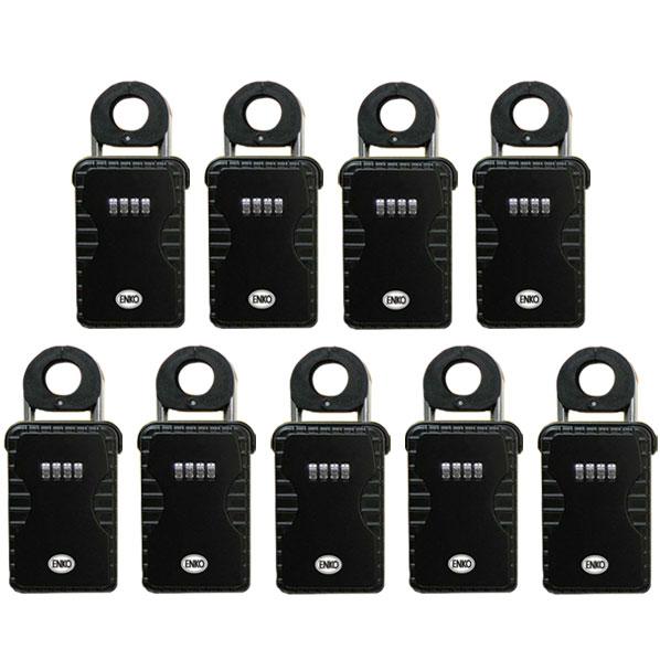 南京錠型ダイヤル式キーボックス 9個セット キーストック セキュリティ 収納付き南京錠 鍵保管 鍵収...