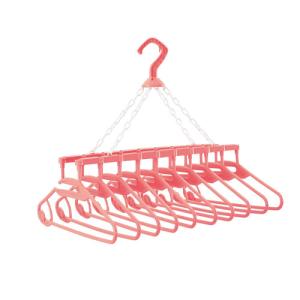 洗濯物干し 10連ハンガー シャツが一度にたくさん干せる XB-10 ブルー