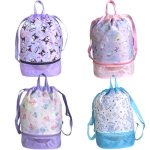 プールバッグ リュック 2層式 サンリオキャラクター ナップサック リュック クロミ シナモロール 女の子 ビーチバッグ 子供 おしゃれ 水泳 スイミング 海水浴
