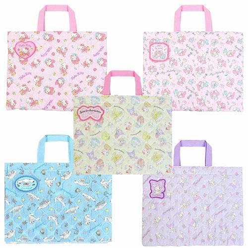 キルティング手さげ袋 レッスンバッグ  小学校 女の子  サンリオ キティ クロミ マイメロディ シ...