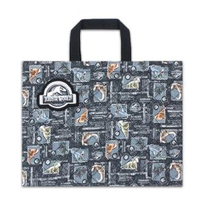 チョコクロ　リアル恐竜柄　グレー　レッスンバッグ他 レッスンバッグ 大きめ キルティング オリジナル 恐竜 恐竜柄 裏地付き