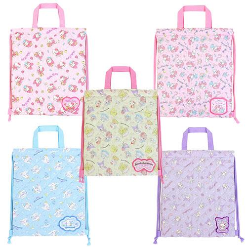 キルティング体操服バッグ ナップサック 女の子  サンリオ キティ クロミ マイメロディ シナモロー...