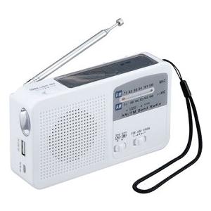 充電式ラジオ 防災ラジオ 小型 非常用 ソーラー充電 USB充電 手回し充電 LEDライト 懐中電灯...