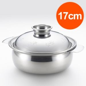 ヨシカワ 卓上鍋 17cm IH対応 もみじ 土鍋風ステンレス鍋 日本製 両手