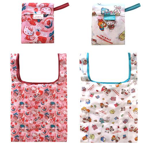 折り畳みエコバッグ サンリオ×SWIMMERコラボ コンパクト レジカゴバッグ キャラクター 小さく...