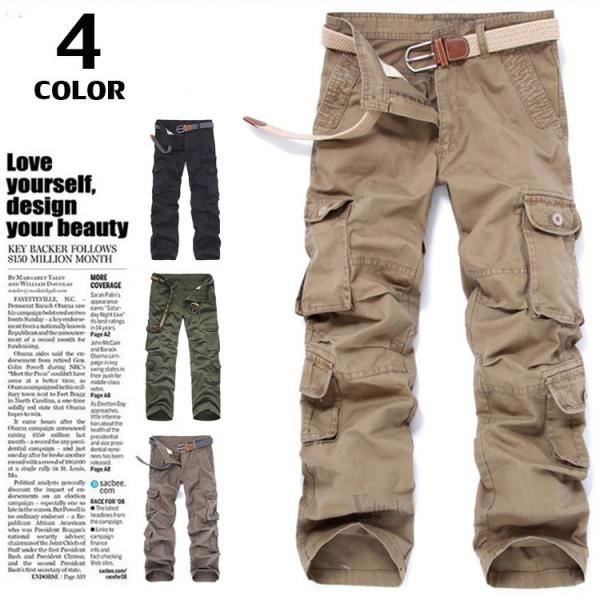 作業着 カーゴパンツ メンズ ワークパンツ ミリタリーパンツ 無地パンツ カジュアルパンツ ボトムス...