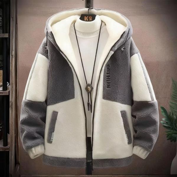 ボアジャケット メンズ フリースジャケット 裏起毛 パーカー フード付き もこもこ 防寒 厚手 暖か...