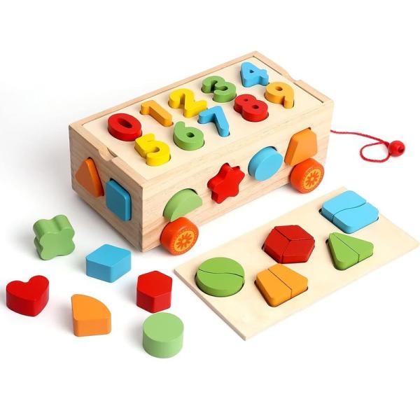 Popgaga モンテッソーリ 知育玩具 立体パズル 木のおもちゃ 1 2 3 4 5 6歳 男の子...