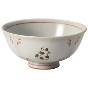 山下工芸 飯碗 陶器 φ11.5×5.2cm せねこ茶碗赤｜otc-store