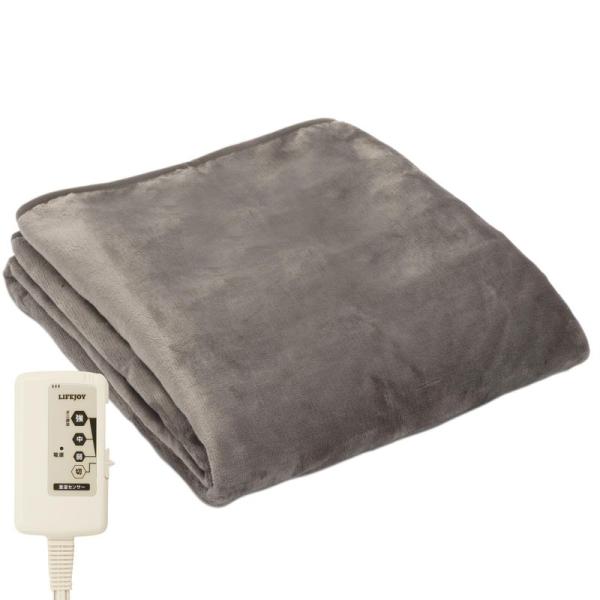 日本製ライフジョイ 電気毛布 掛け敷き兼用 188cm×130cm 洗える 両面フランネル 室温セン...