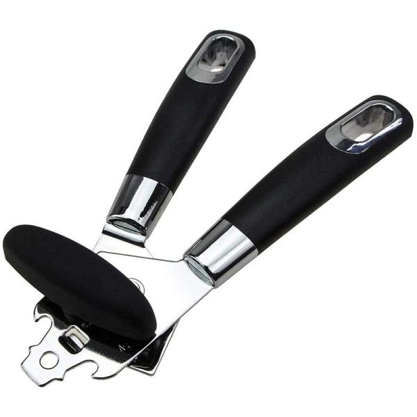 缶切り歯車式 安全滑らかなエッジ、頑丈ステンレススチールブレード 回転缶切り (缶切り)