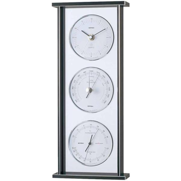 エンペックス気象計 温度湿度計 スーパーEXギャラリー気象計 温度 気圧 湿度 時計表示 置き用 日...