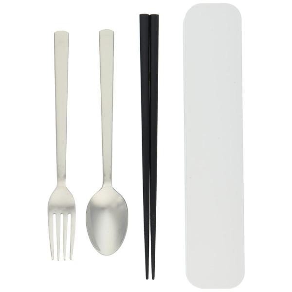 たつみや HAKOYA カトラリー 3点 セット 箸 スプーン フォーク ホワイト サイズ:約W22...