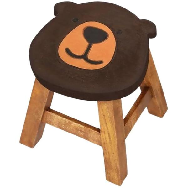 ハワイアン雑貨/インテリア 木製椅子 ラウンドスツール (クマシェイプ) ハワイ雑貨お土産