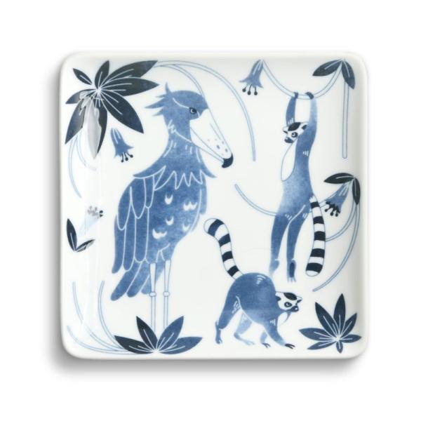 natural69 染付古波佐見 正角皿S ハシビロコウ