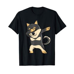 ダブダンス柴犬・黒色 Tシャツ