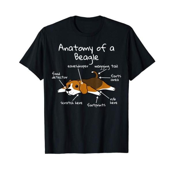 解剖学ビーグル犬 Tシャツ