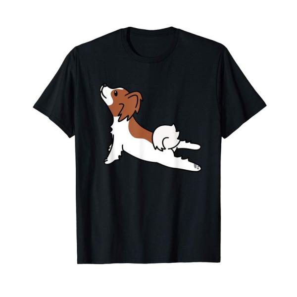 ヨガパピヨン犬 Tシャツ