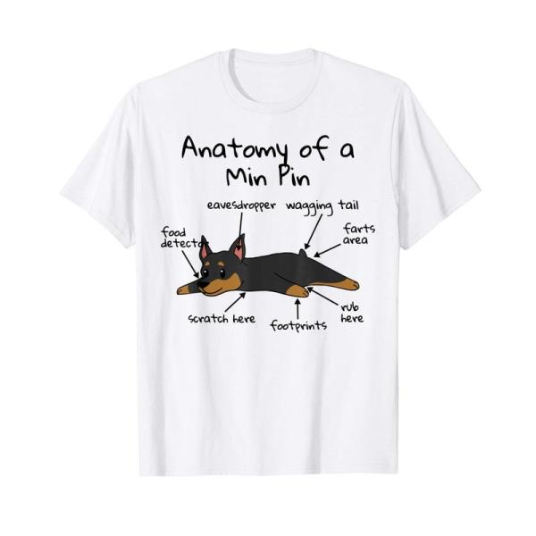 犬の解剖学ミニチュア・ピンシャー犬 Tシャツ